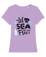 Let the Sea set you Free Tricou mânecă scurtă guler larg fitted Damă Expresser
