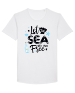 Let the Sea set you Free Tricou mânecă scurtă guler larg Bărbat Skater