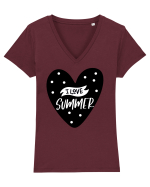 I Love Summer Tricou mânecă scurtă guler V Damă Evoker
