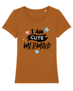 I am a Cute Mermaid Tricou mânecă scurtă guler larg fitted Damă Expresser