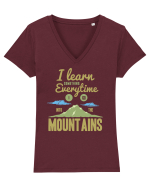 Learn From The Mountains Tricou mânecă scurtă guler V Damă Evoker