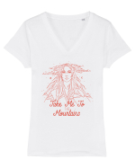 Take me To the Mountains Tricou mânecă scurtă guler V Damă Evoker
