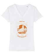 Seagull Vintage Tricou mânecă scurtă guler V Damă Evoker
