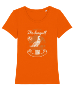 Seagull Vintage Tricou mânecă scurtă guler larg fitted Damă Expresser