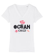 Ocean Child Tricou mânecă scurtă guler V Damă Evoker