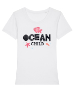 Ocean Child Tricou mânecă scurtă guler larg fitted Damă Expresser