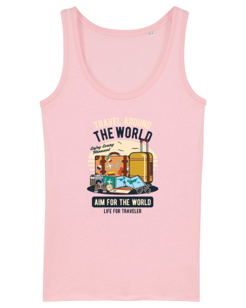 Travel Around the World Cotton Pink