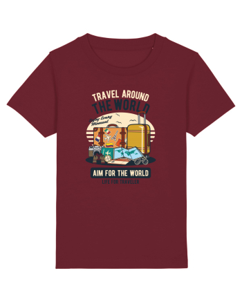 Travel Around the World Burgundy