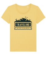 The Trip is Calling us Tricou mânecă scurtă guler larg fitted Damă Expresser