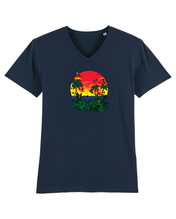 Butterfly Island Retro French Navy