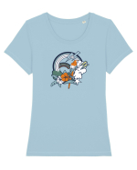 Hip Parrot Retro Tricou mânecă scurtă guler larg fitted Damă Expresser