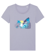 Blue Island Blitz Tricou mânecă scurtă guler larg fitted Damă Expresser