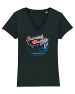 Sunset Beach Eagle Tricou mânecă scurtă guler V Damă Evoker