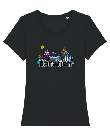 Vacation Fish Ocean Black