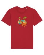 Island Crab Parrot Retro Tricou mânecă scurtă Unisex Rocker