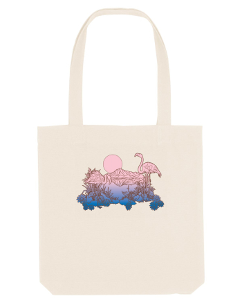 Flamingo Sunset Retro Natural