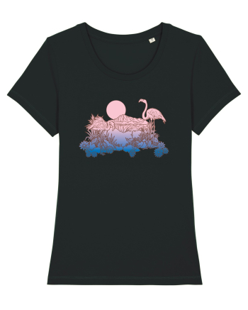 Flamingo Sunset Retro Black