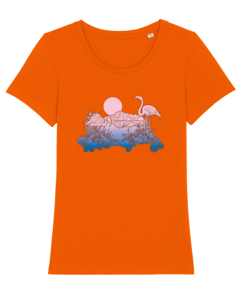 Flamingo Sunset Retro Bright Orange