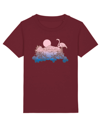 Flamingo Sunset Retro Burgundy