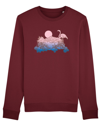 Flamingo Sunset Retro Burgundy