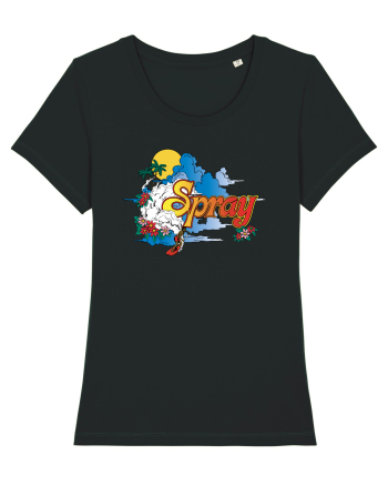 Spray Retro Flowers Black
