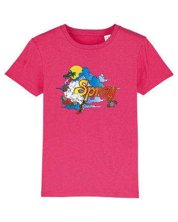 Spray Retro Flowers Raspberry