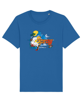 Spray Retro Flowers Royal Blue