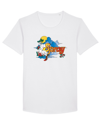 Spray Retro Flowers White