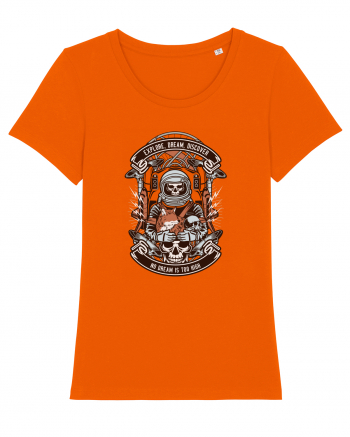 Astronaut Skull Bright Orange