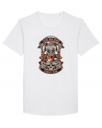 Astronaut Skull Tricou mânecă scurtă guler larg Bărbat Skater