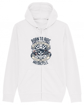 Born To Ride SKull White