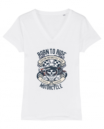 Born To Ride SKull White