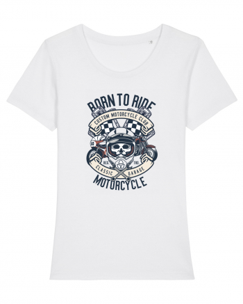 Born To Ride SKull White