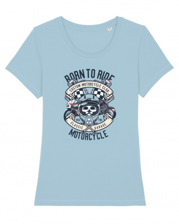 Born To Ride SKull Sky Blue