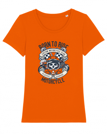 Born To Ride SKull Bright Orange