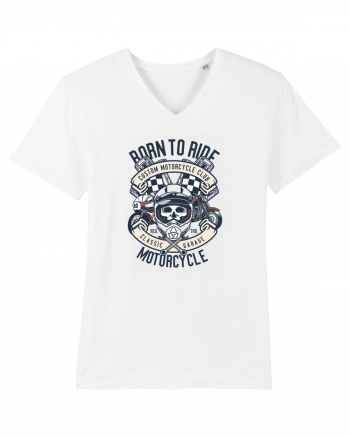 Born To Ride SKull White