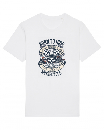 Born To Ride SKull White