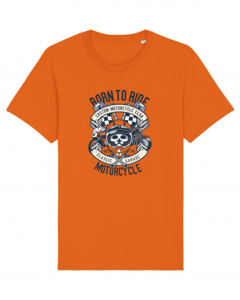 Born To Ride SKull Bright Orange