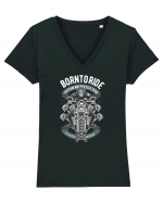 Born To Ride SKeleton Tricou mânecă scurtă guler V Damă Evoker