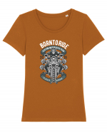 Born To Ride SKeleton Tricou mânecă scurtă guler larg fitted Damă Expresser