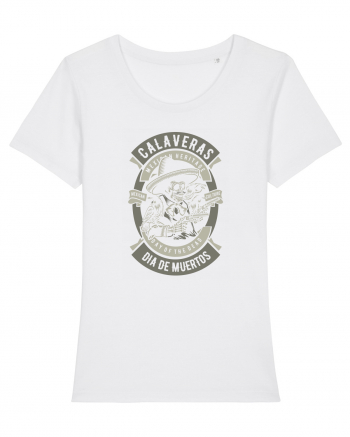 Dia De Muertos Gringo Skull White