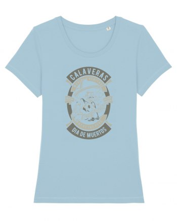 Dia De Muertos Gringo Skull Sky Blue