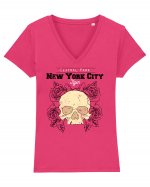 New York City Skull Tricou mânecă scurtă guler V Damă Evoker