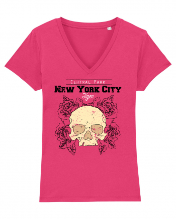 New York City Skull Raspberry