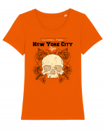 New York City Skull Tricou mânecă scurtă guler larg fitted Damă Expresser