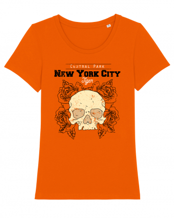 New York City Skull Bright Orange