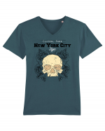 New York City Skull Tricou mânecă scurtă guler V Bărbat Presenter