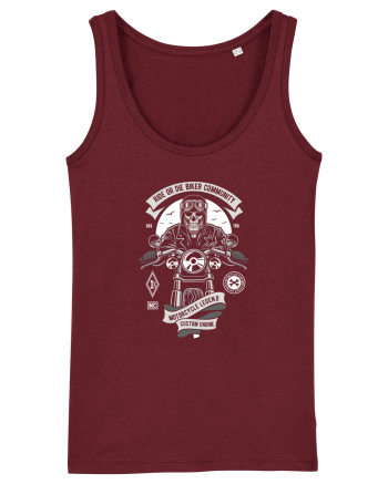 Ride or Die Biker Skull Burgundy