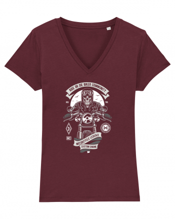 Ride or Die Biker Skull Burgundy