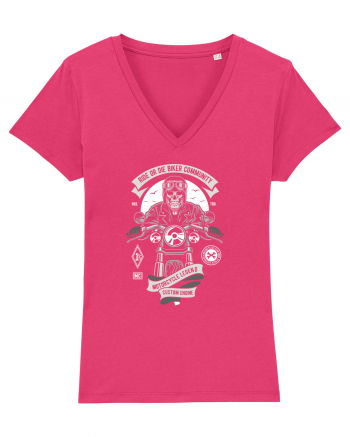 Ride or Die Biker Skull Raspberry